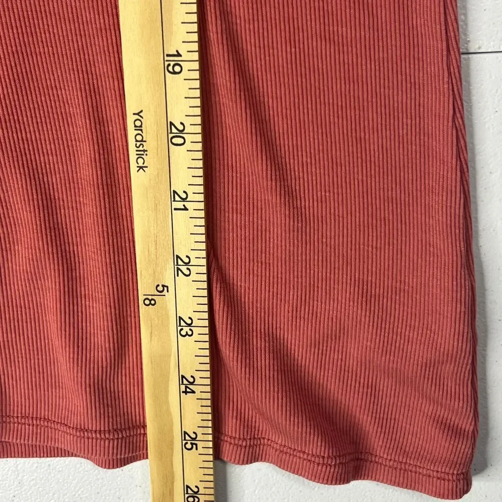 Faherty Tencel Ribbed Turtleneck Long Sleeve Basic Layering Top‎ Salmon Pink M